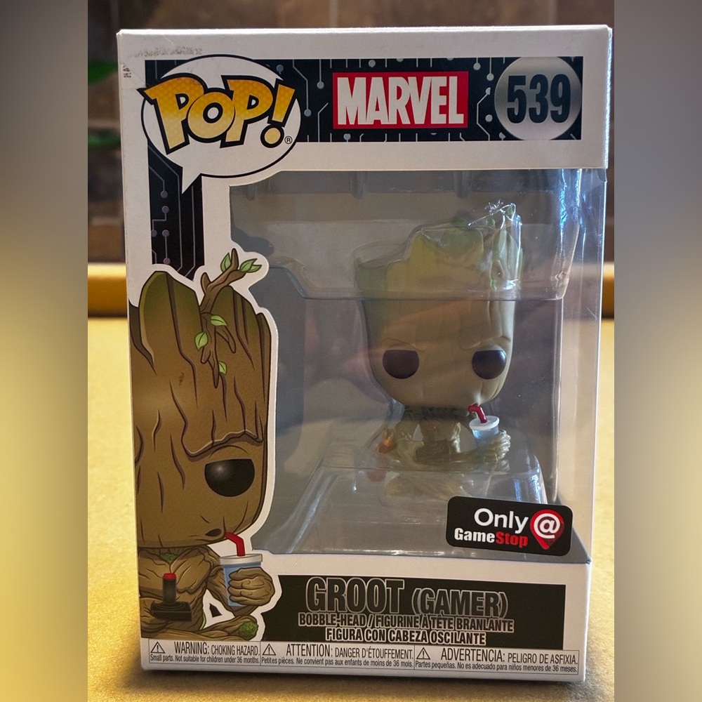 Funko Pop! Marvel Groot (Gamer) Figure - Brown, Green, Black